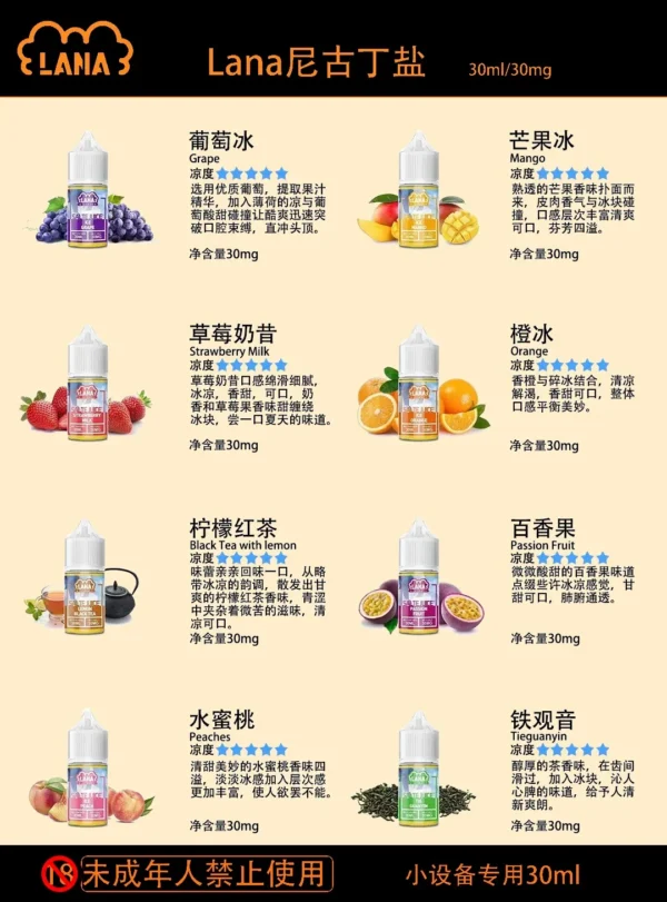 拉娜煙油 LANA｜30mL 30mg 鐵觀音極冰系列產品圖